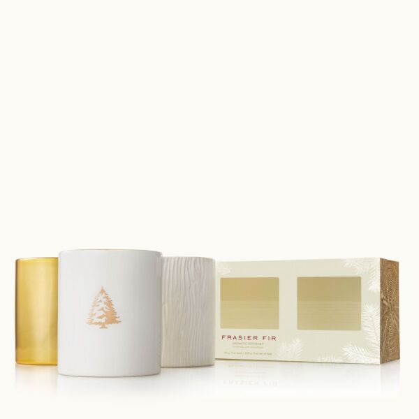 Frasier Fir Gilded Poured Candle Trio Set, Boxed