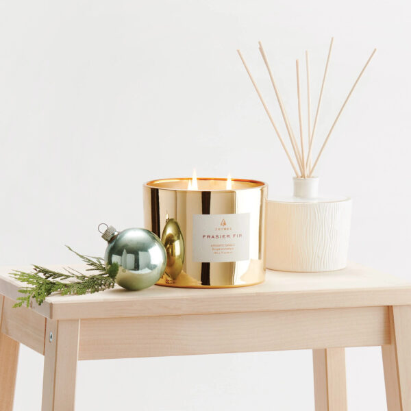 Frasier Fir Gold 3-Wick Candle with Diffuser