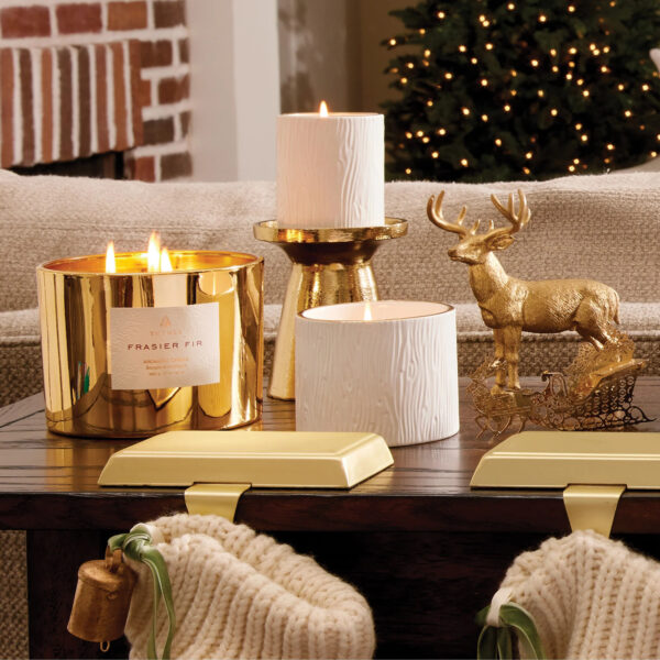 Frasier Fir Gold 3-Wick Candle Display