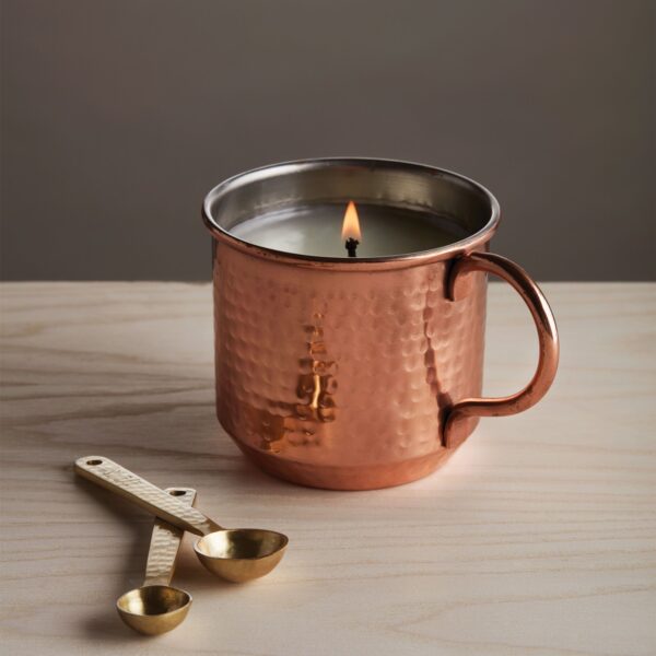 Simmered Cider Copper Cup Candle Lit