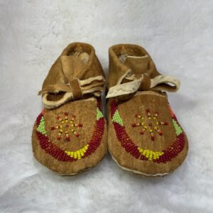Child Size 10, Red Beaded Border Moccasin